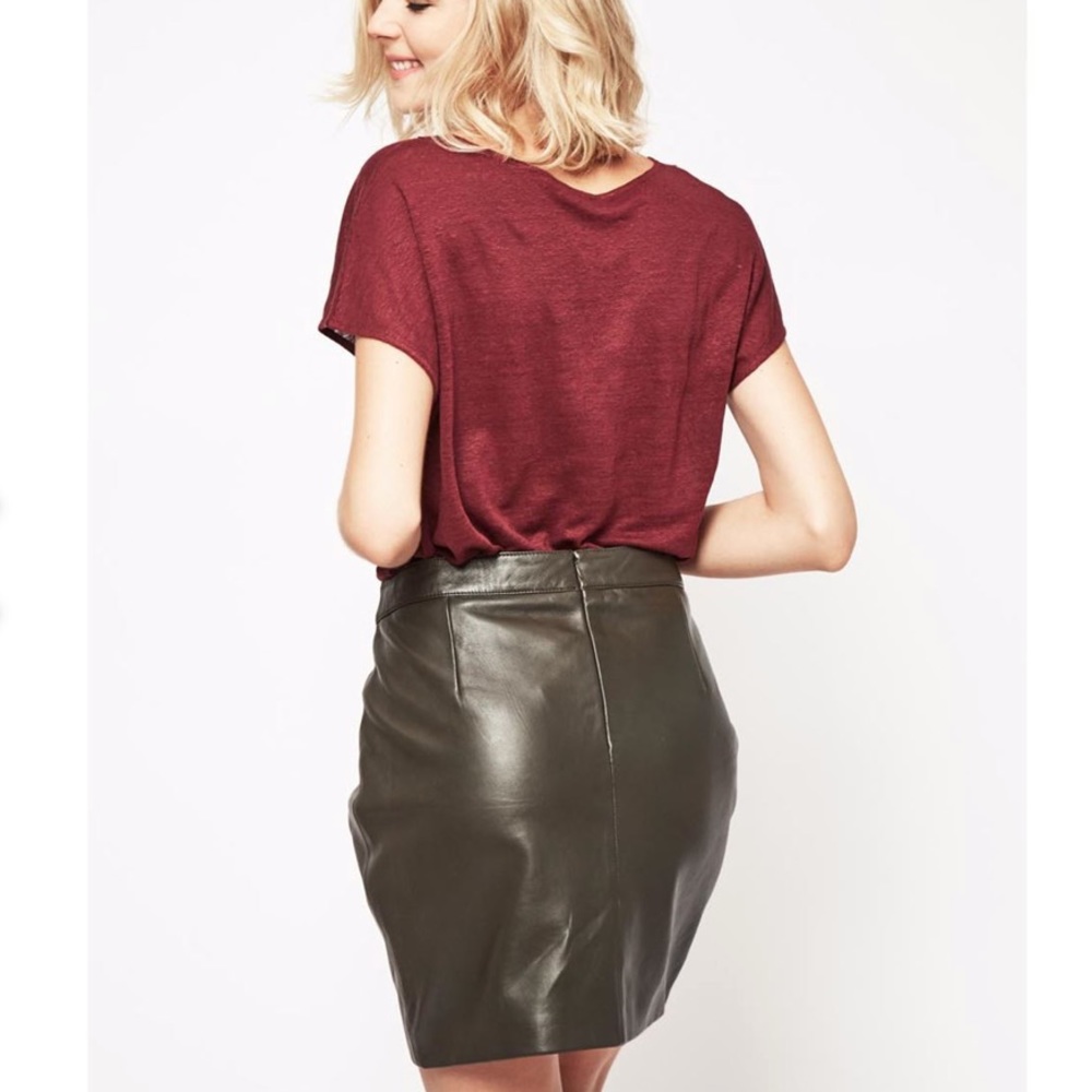 Black Faux Leather Skirt - Picture 2 of 3